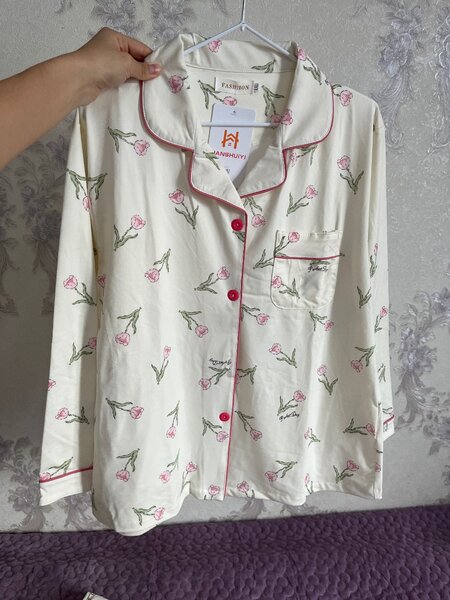 Пижама двойка, штаны и кофточка, приятная ткань, размер XXL