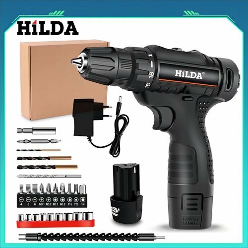HILDA 12V Impact Cordless Drill Power Tools Wireless Drills
