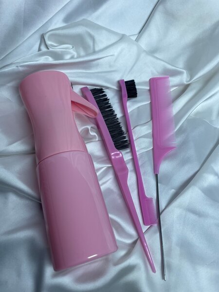 Set de coiffure rose 4 pièces