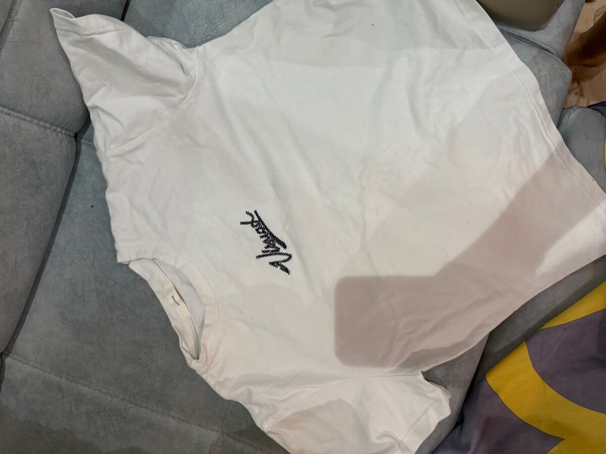 Белая базовая футболка ткань х