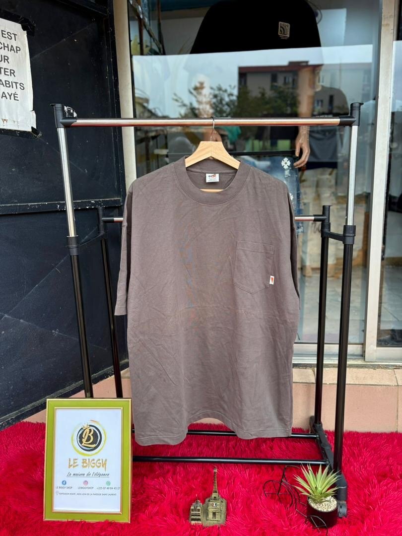 T-shirt marron en coton