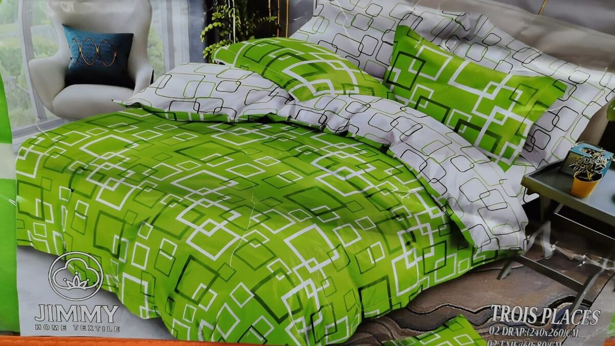 2 draps 2 taies d'oreillers