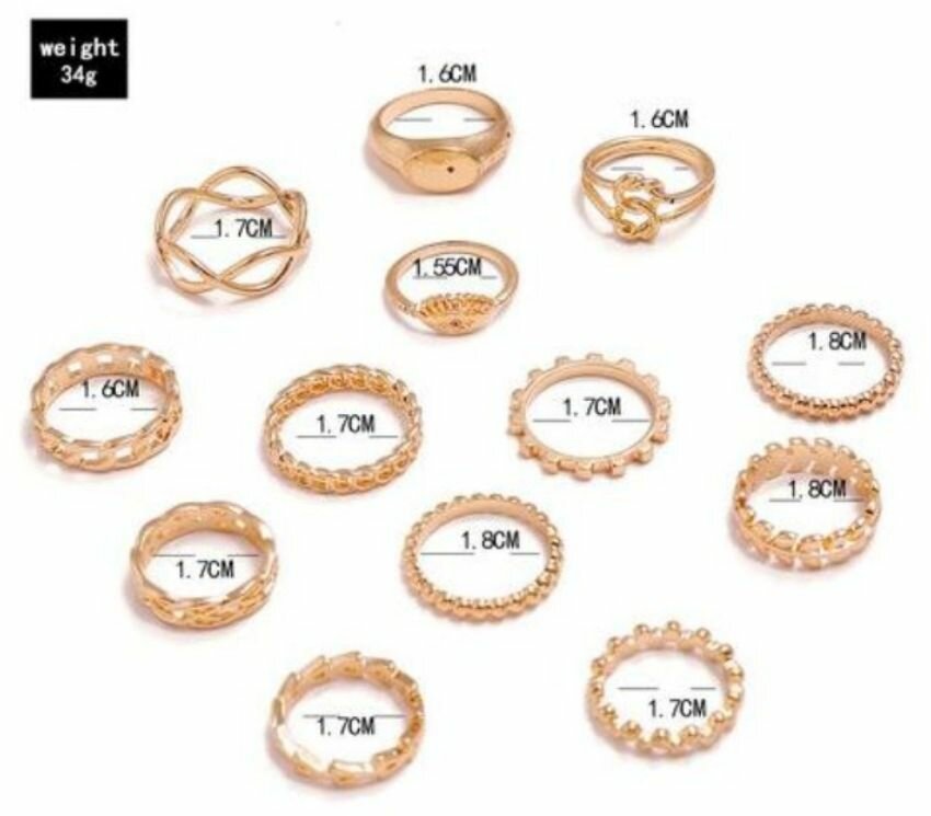 Bagues pour femmes 13 pièces