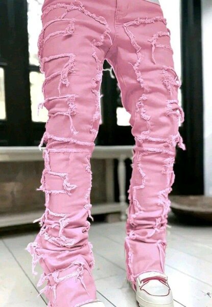 Pantalons tendance avec franges déchirées