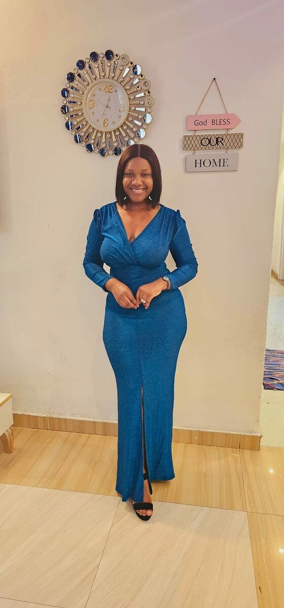 Stylish and high-quality women's dress blue