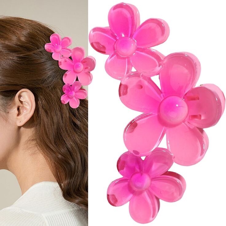 Pince à cheveux fleur colorée