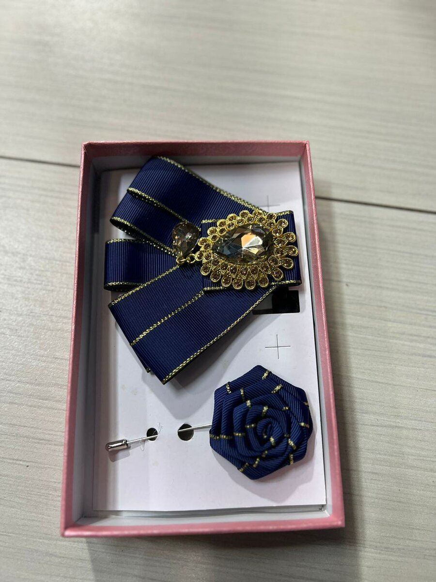 Elegant Bow Tie and Lapel Pin Set