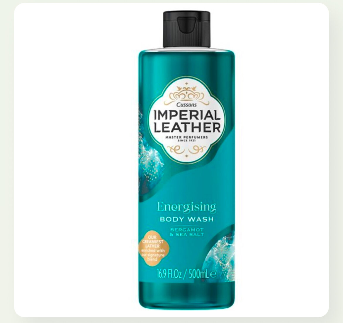 IMPERIAL LEATHER ENERGISING SHOWER GEL, BERGAMOT & SEA SALT, SIGNATURE OIL BLEND