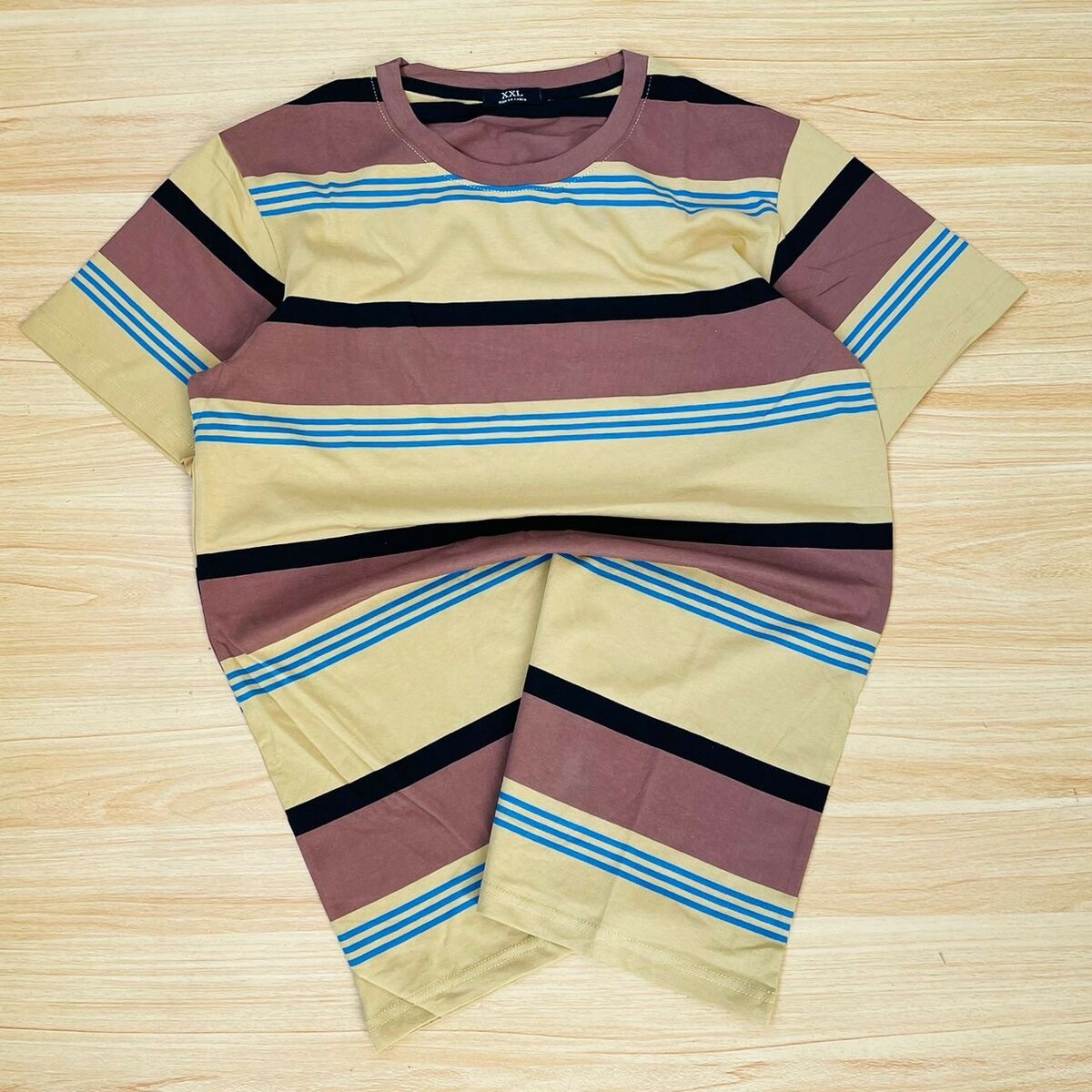 logo-embroidered striped cotton T-shirt