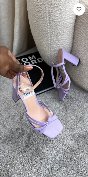 Makenzie purple Block Sandal Heels