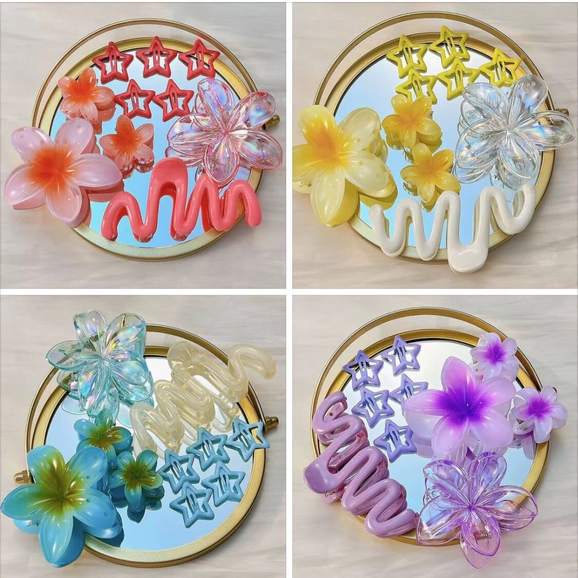 Barrettes à fleurs colorées