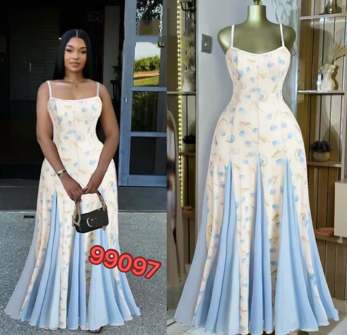 Robe élégante fleurie longue