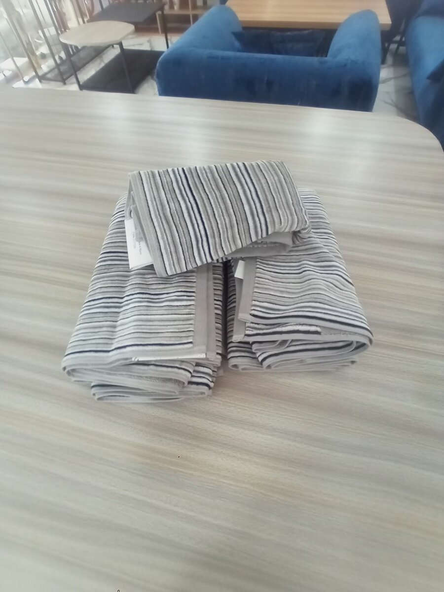 Set de serviettes rayées en coton