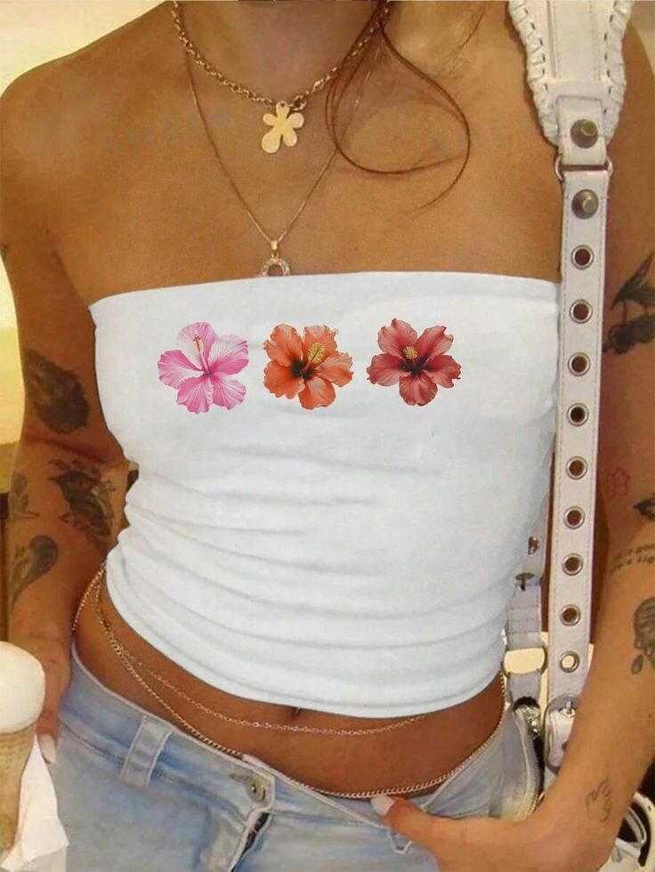 Top tube fleuri chic été