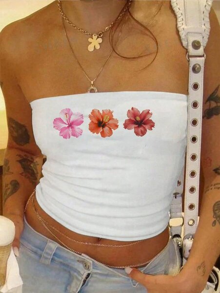 Top tube fleuri chic été