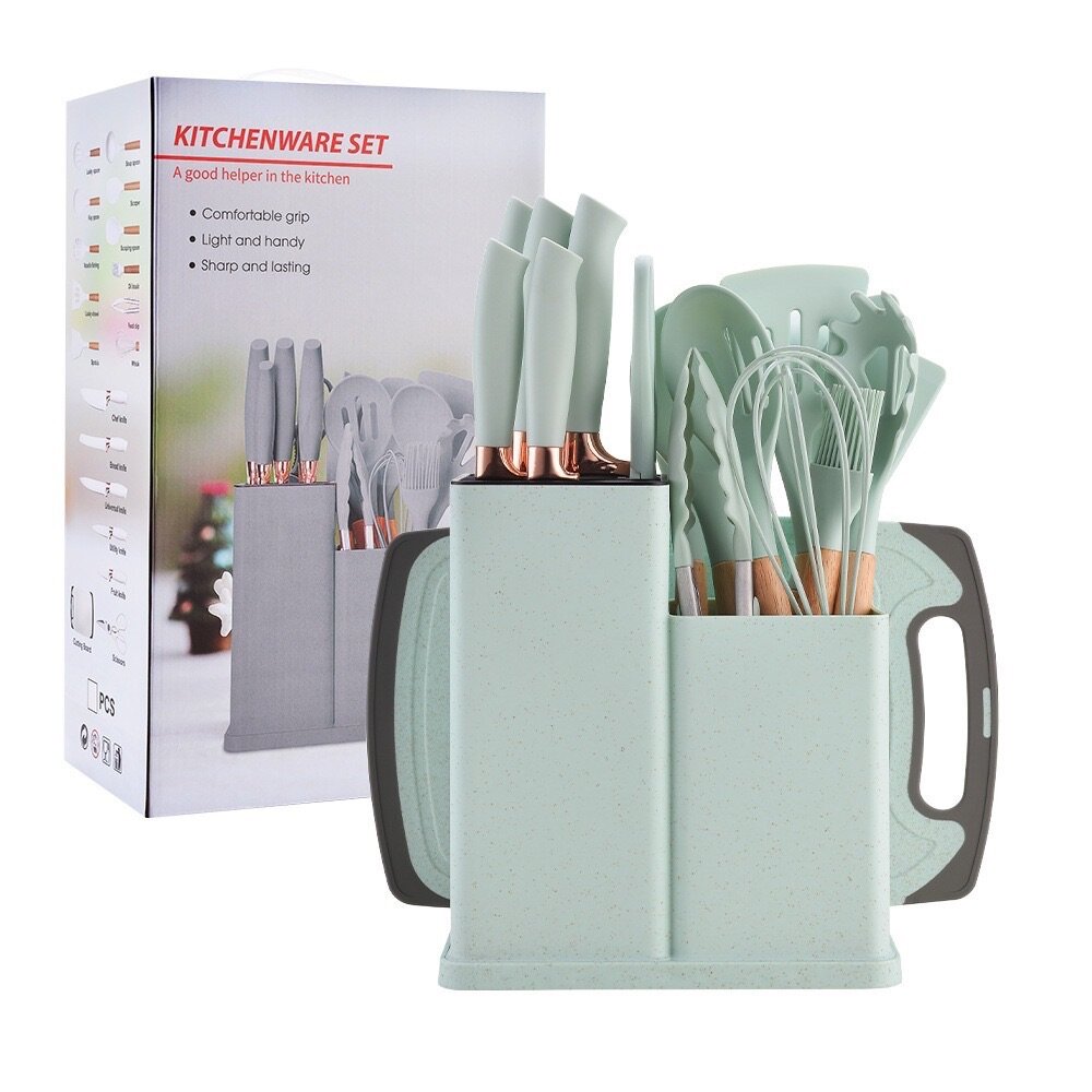 19Pcs silicone cooking set.