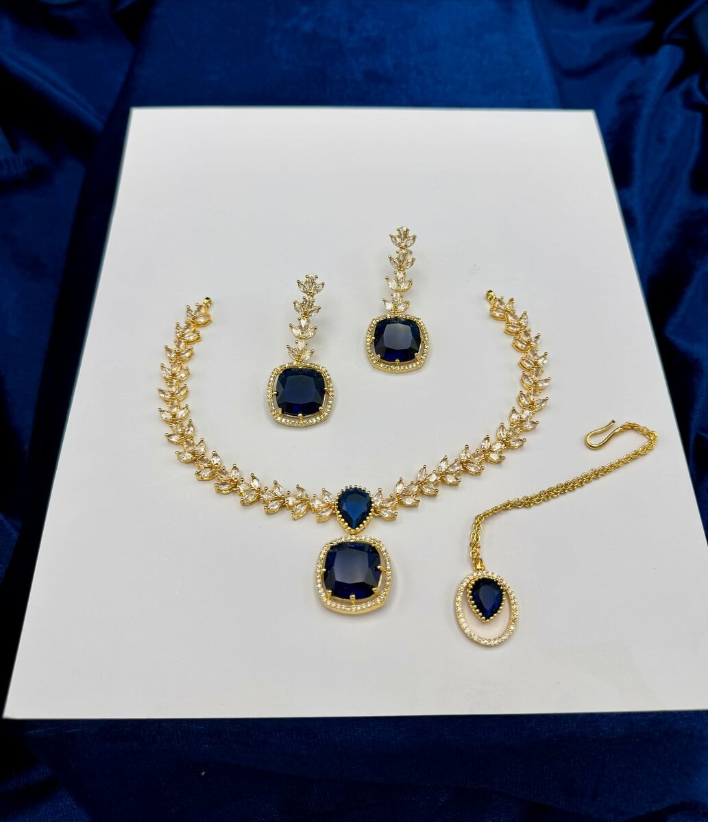 American Diamond 1 karat Necklace set 