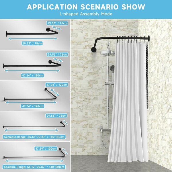Multi purpose bathroom curtains rods