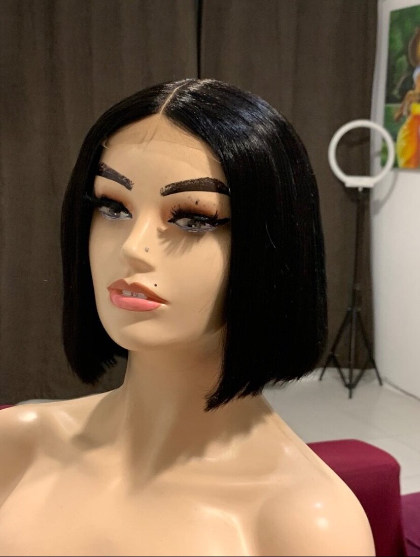 Human hair blunt Wigcap