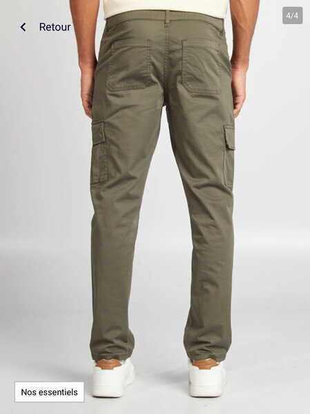 Pantalon cargo kaki homme
