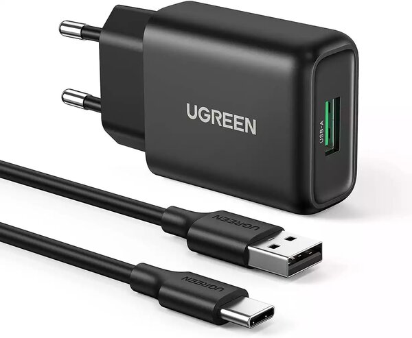 Ugreen 10186 18W Usb Fast Charger with USB-C Cable
