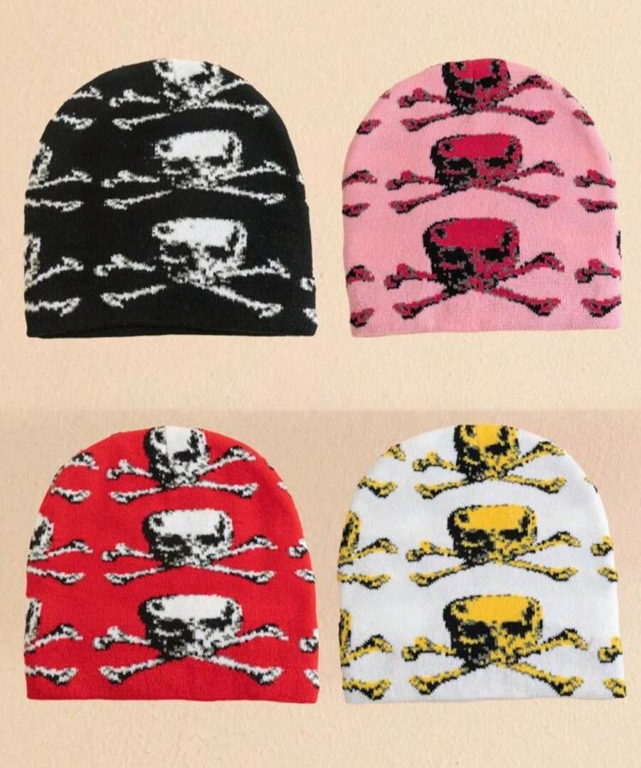 Bonnet en tricot avec motif crâne