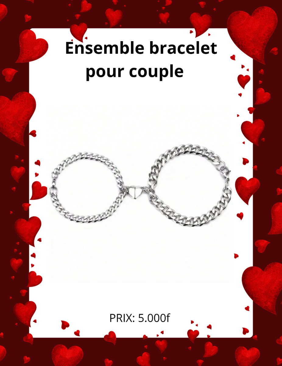 Ensemble bracelet aimanté pour couple