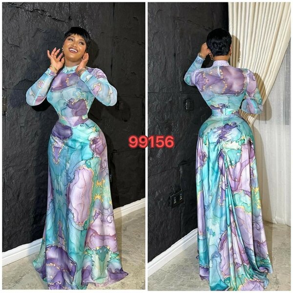 Robe longue élégante imprimée