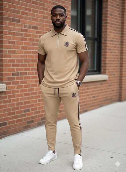Ensemble jogging beige homme