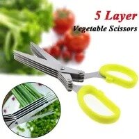 5 Blade Scissors Five Layer Scissor Multifunction Scissor , 5 Blade Scissor Vegetable Chopper Stainless Steel Herbs Scissor kitchen tool