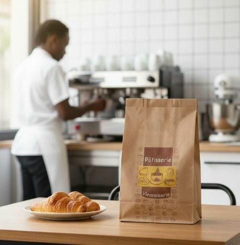 Emballage croissant, panini..