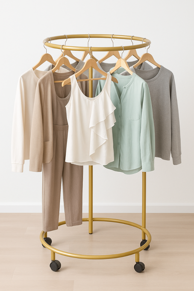 Portant à vêtements doré mobile