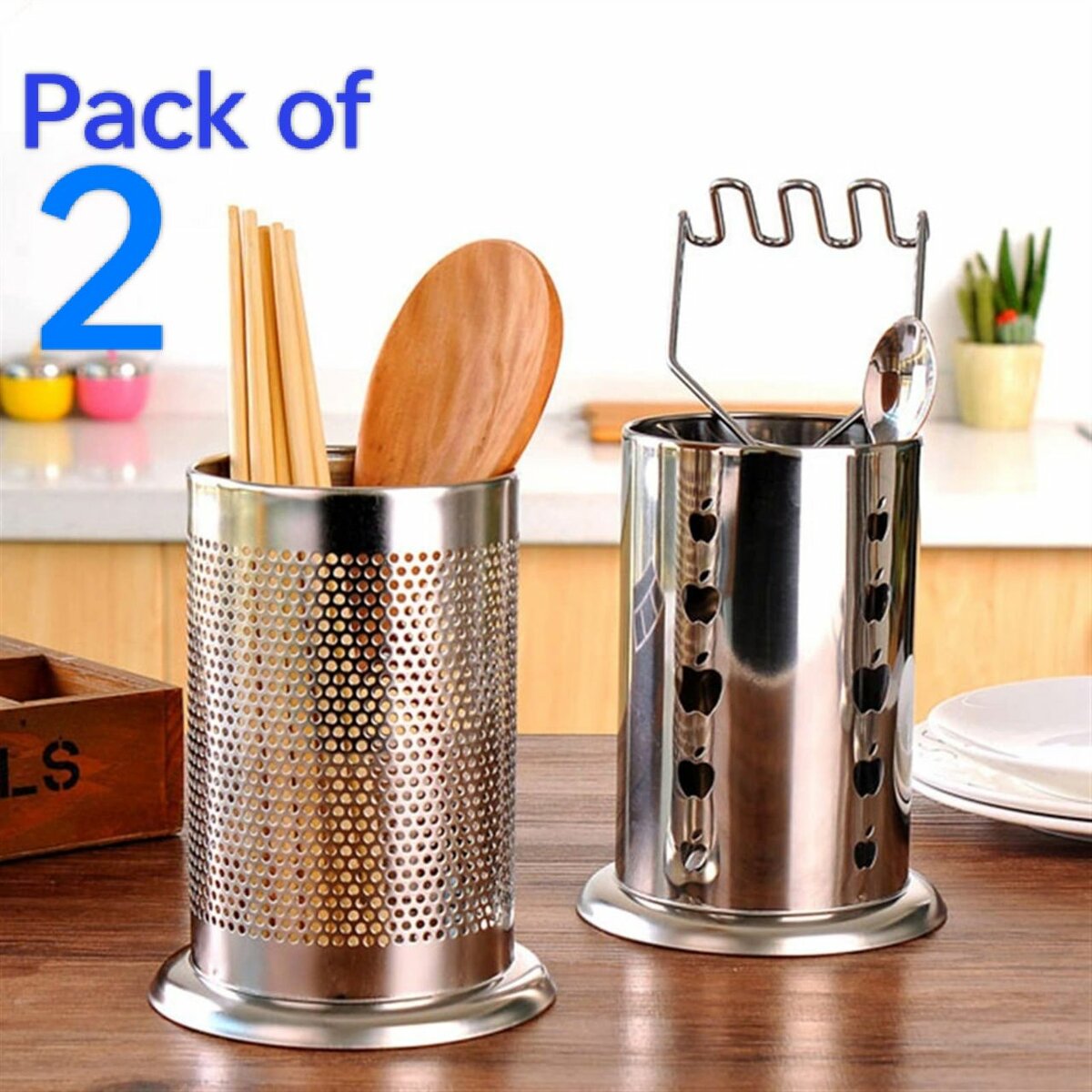 Heavy Duty Stainless Steel Kitchen Utensils Spoon Holder Kitchen Utensil Organizer Spatula Holder for Countertop