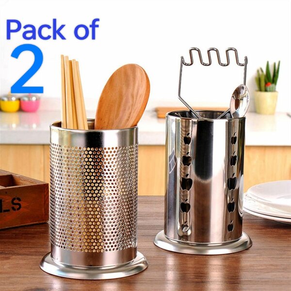 Heavy Duty Stainless Steel Kitchen Utensils Spoon Holder Kitchen Utensil Organizer Spatula Holder for Countertop