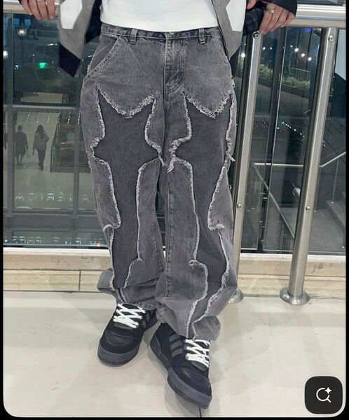 Jean décontracté à franges