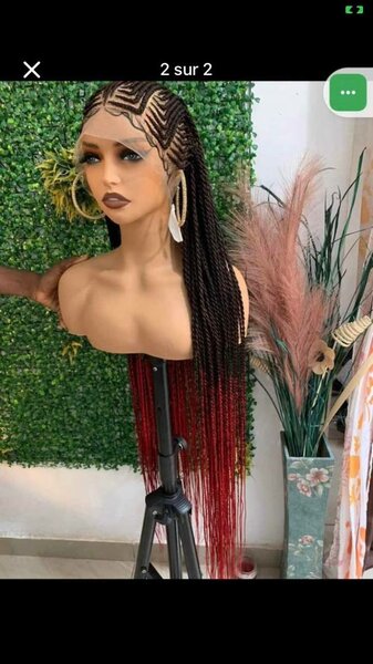 Perruque Tressée Ombre Longue