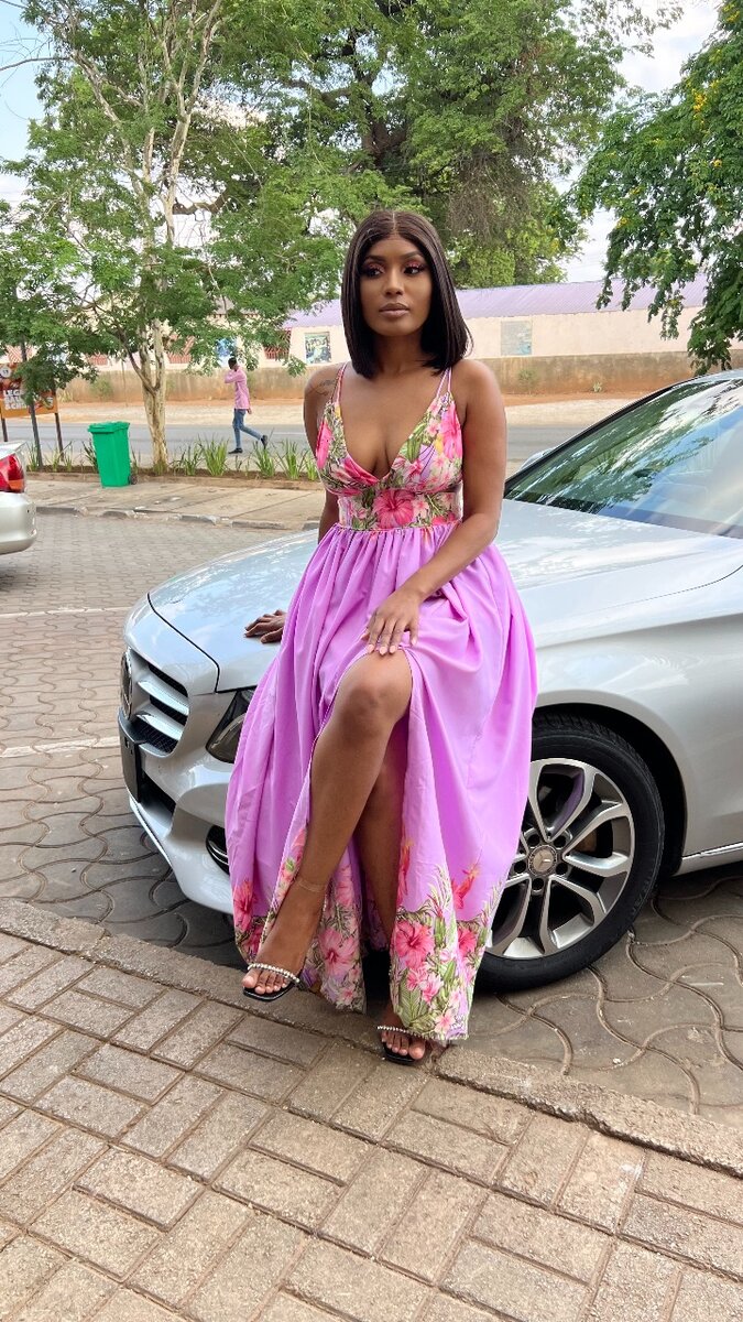 Purple floral cut out maxi dress