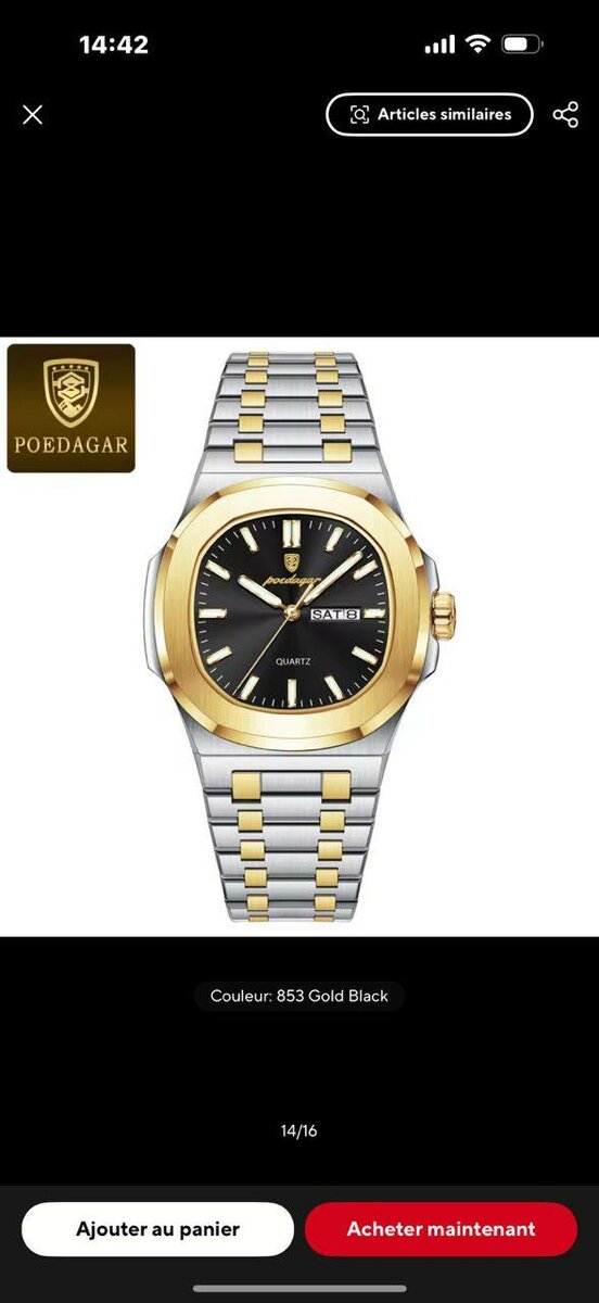 Montre Homme Poedagar Élégante