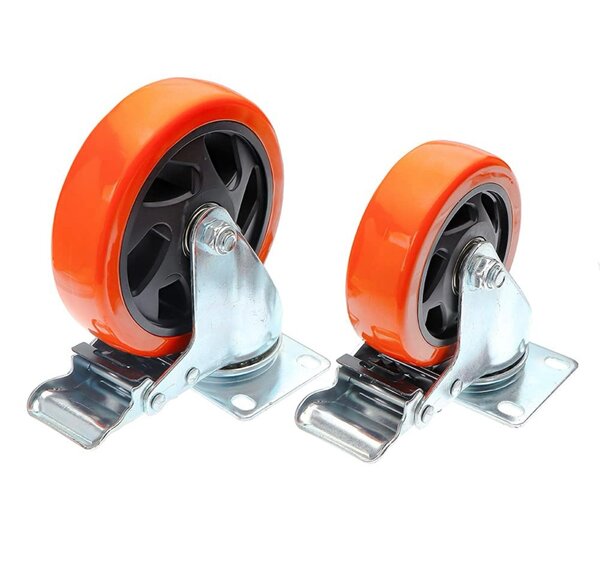 Roulette de meuble pivotante  avec frein, pour chariot à pla