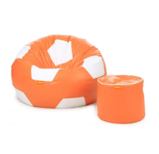 The KickBack Football Bean Bag with Free Foot Stool!