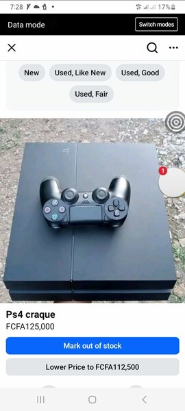 Console PS4 avec Manette craqu