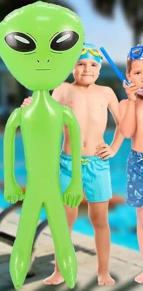 Jouet d'alien gonflable, vert,
