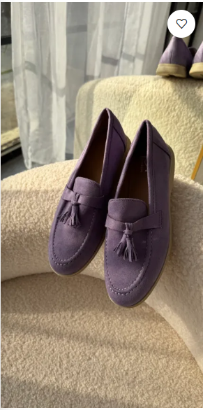 Emily Lavender Suede Tassel Loafers