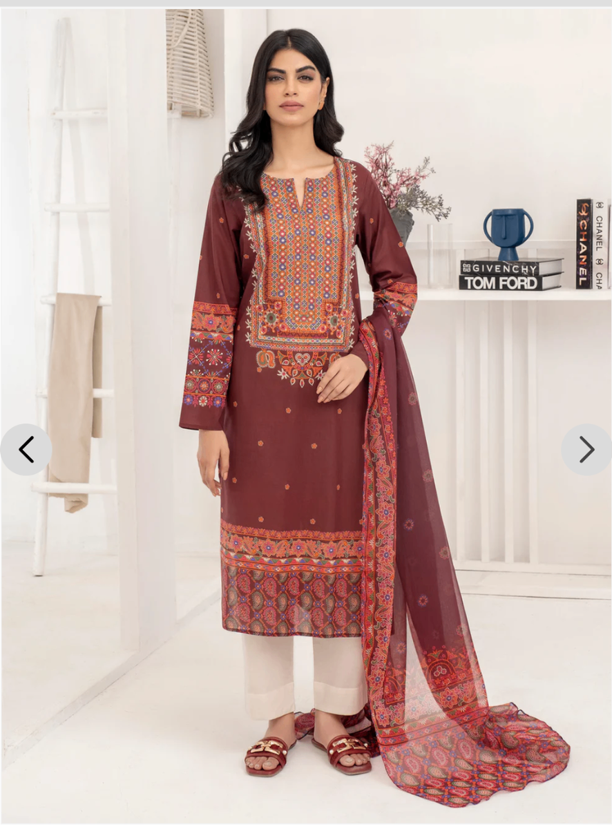 3 pcs lawn limelight dress