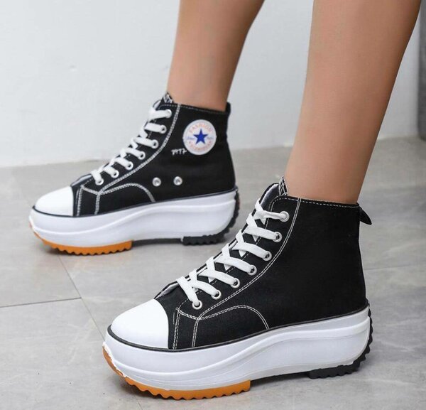 Baskets montantes plateforme noir