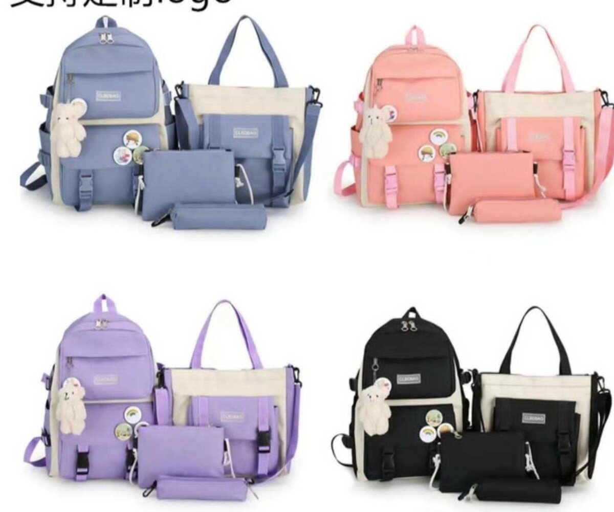 5 set backpack school bag