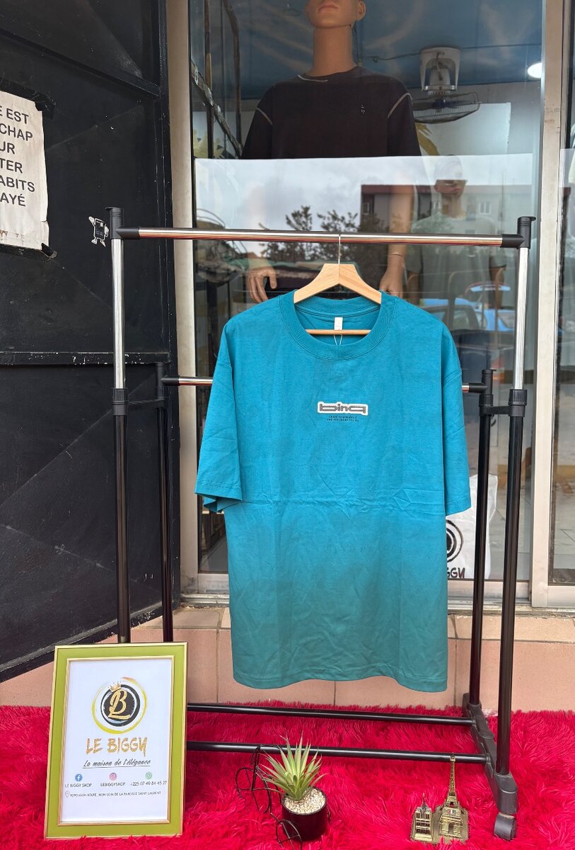 T-shirt bleu tendance unisexe