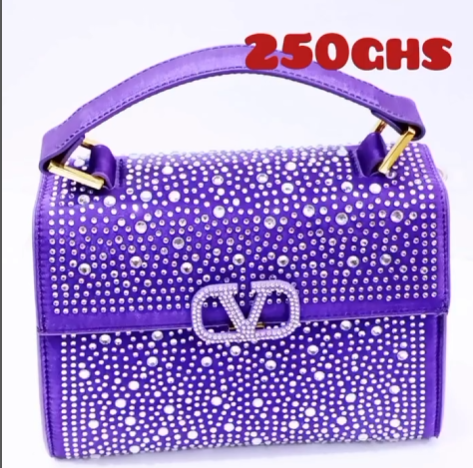 Blue bag with rhinestones