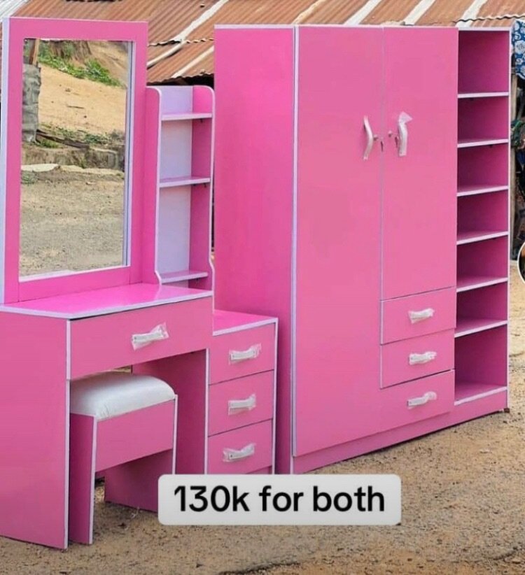 Dressing mirror  and wardrobe with rack