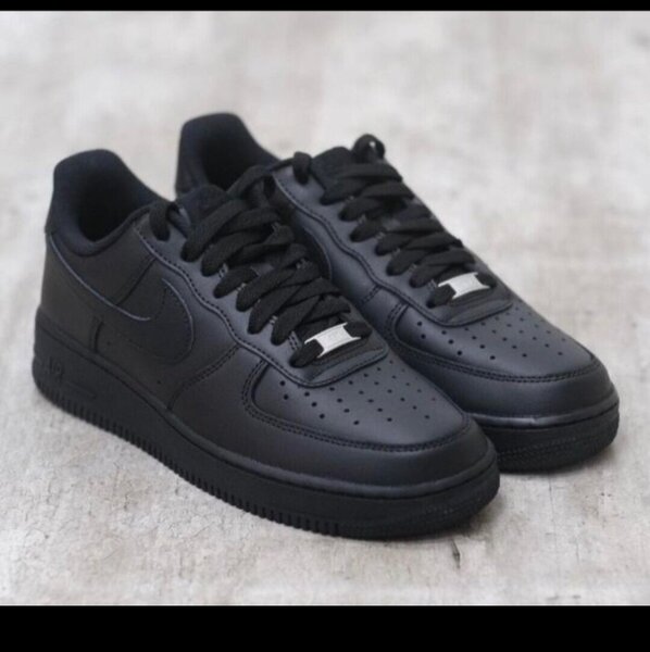 Baskets noires en cuir unisexes